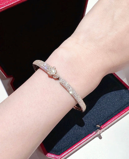 [⭐Maelin]PANTHERE FULL DIAMOND OPEN BRACELET