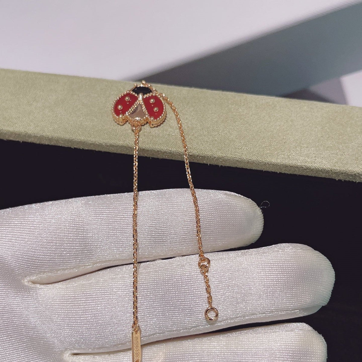 [⭐Maelin]LUCKY SPRING 1 MOTIF PINK GOLD BRACELET
