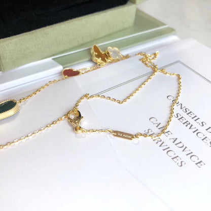 [⭐Maelin]LUCKY SPRING 4 MOTIFS ROSE GOLD NECKLACE