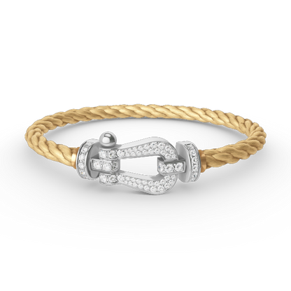 [⭐Maelin]FORCE LARGE HORSESHOE FULL DIAMOND BRACELET SILVER
