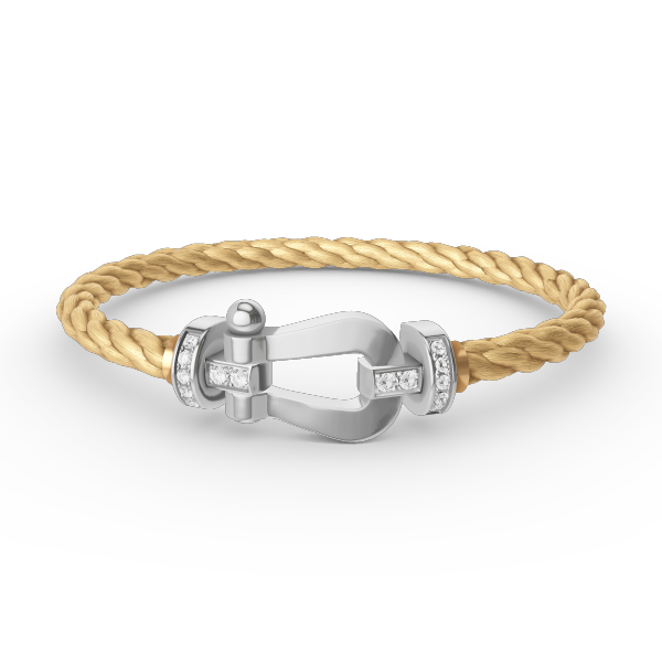 [⭐Maelin]FORCE LARGE HORSESHOE HALF DIAMOND BRACELET SILVER