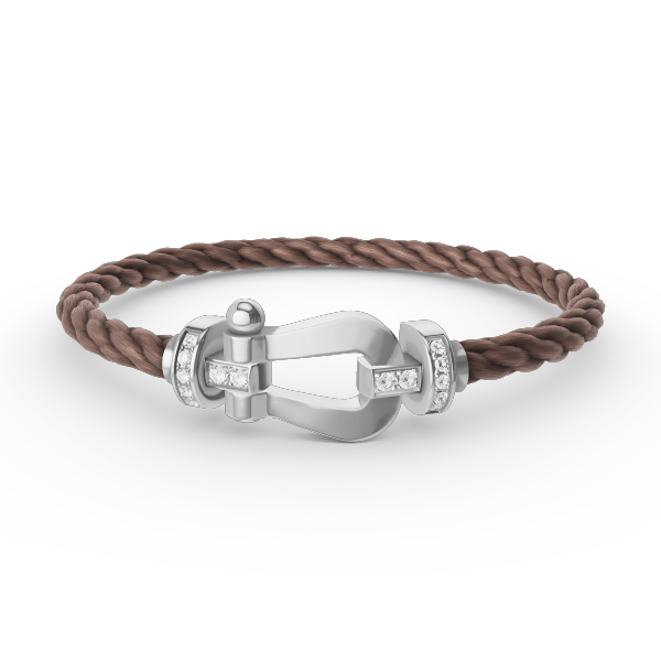 [⭐Maelin]FORCE LARGE HORSESHOE HALF DIAMOND BRACELET SILVER