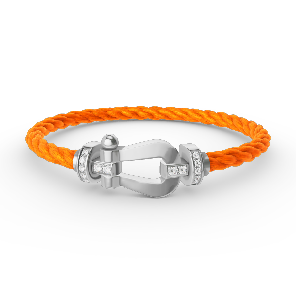 [⭐Maelin]FORCE LARGE HORSESHOE HALF DIAMOND BRACELET SILVER