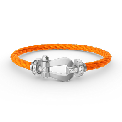 [⭐Maelin]FORCE LARGE HORSESHOE HALF DIAMOND BRACELET SILVER