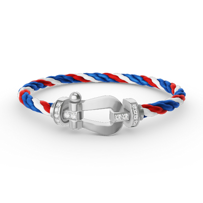 [⭐Maelin]FORCE LARGE HORSESHOE HALF DIAMOND BRACELET SILVER
