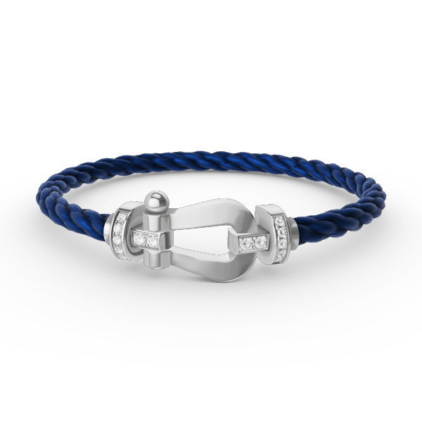 [⭐Maelin]FORCE LARGE HORSESHOE HALF DIAMOND BRACELET SILVER