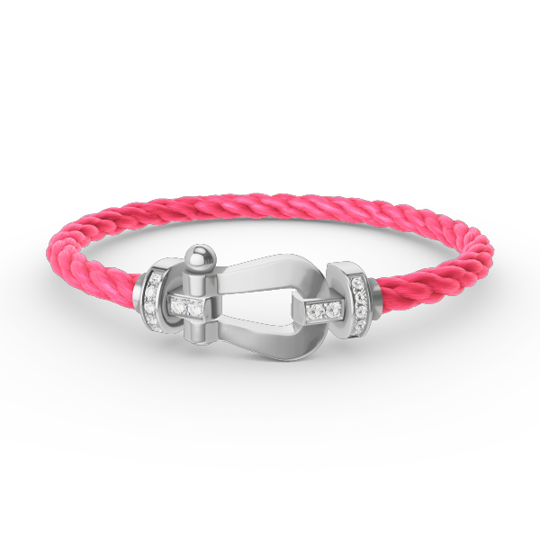 [⭐Maelin]FORCE LARGE HORSESHOE HALF DIAMOND BRACELET SILVER
