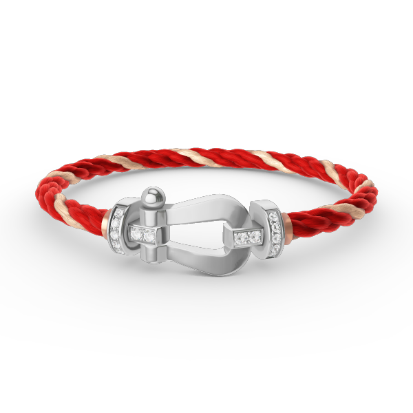 [⭐Maelin]FORCE LARGE HORSESHOE HALF DIAMOND BRACELET SILVER