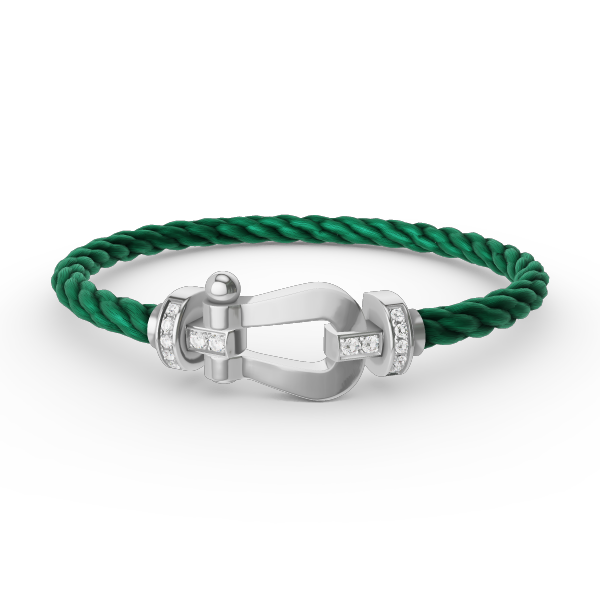 [⭐Maelin]FORCE LARGE HORSESHOE HALF DIAMOND BRACELET SILVER