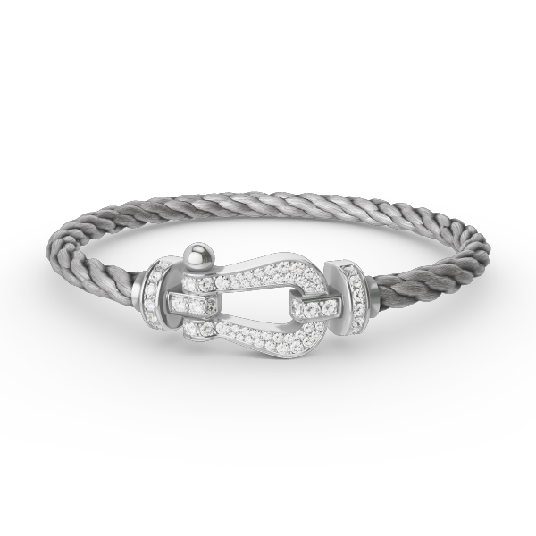[⭐Maelin]FORCE LARGE HORSESHOE FULL DIAMOND BRACELET SILVER