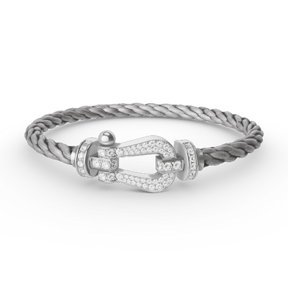 [⭐Maelin]FORCE LARGE HORSESHOE FULL DIAMOND BRACELET SILVER
