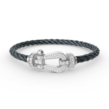 [⭐Maelin]FORCE LARGE HORSESHOE FULL DIAMOND BRACELET SILVER