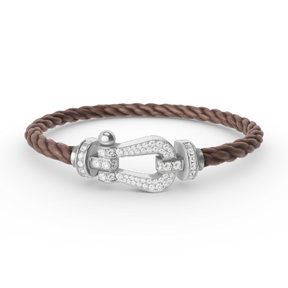 [⭐Maelin]FORCE LARGE HORSESHOE FULL DIAMOND BRACELET SILVER