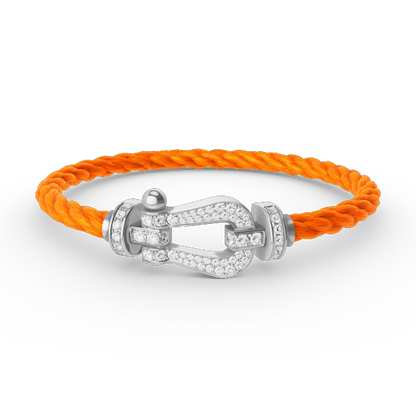 [⭐Maelin]FORCE LARGE HORSESHOE FULL DIAMOND BRACELET SILVER