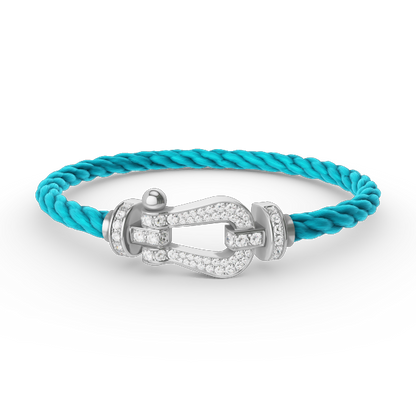 [⭐Maelin]FORCE LARGE HORSESHOE FULL DIAMOND BRACELET SILVER