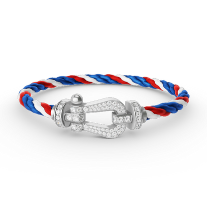 [⭐Maelin]FORCE LARGE HORSESHOE FULL DIAMOND BRACELET SILVER