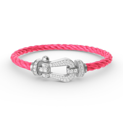 [⭐Maelin]FORCE LARGE HORSESHOE FULL DIAMOND BRACELET SILVER