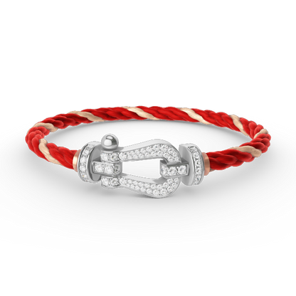 [⭐Maelin]FORCE LARGE HORSESHOE FULL DIAMOND BRACELET SILVER