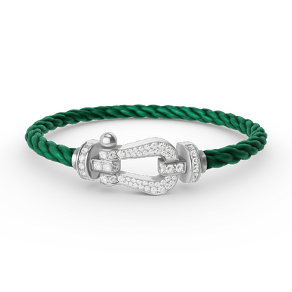 [⭐Maelin]FORCE LARGE HORSESHOE FULL DIAMOND BRACELET SILVER