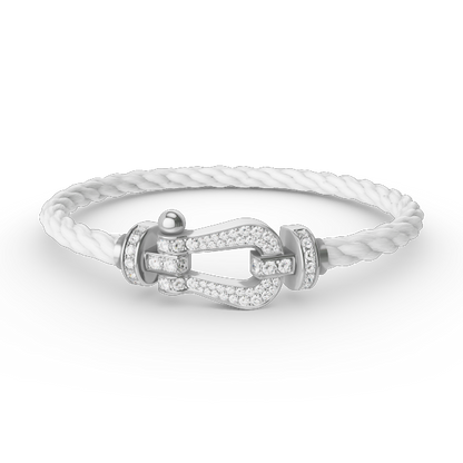 [⭐Maelin]FORCE LARGE HORSESHOE FULL DIAMOND BRACELET SILVER