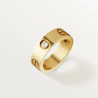 [⭐Maelin]LOVE RING 5.5MM 3 DIAMONDS PINK GOLD