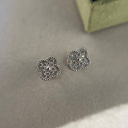 [⭐Maelin]CLOVER MINI DIAMOND STUD EARRINGS