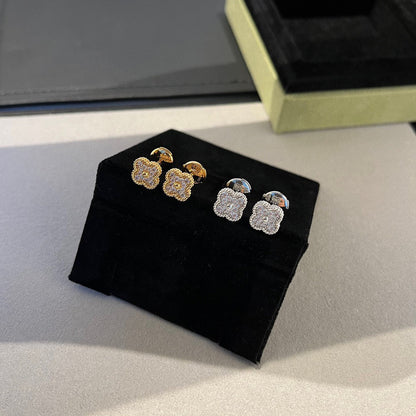 [⭐Maelin]CLOVER MINI DIAMOND STUD EARRINGS